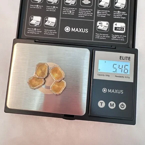 Vintage 10K Art Deco Two Tone Gold Cufflinks